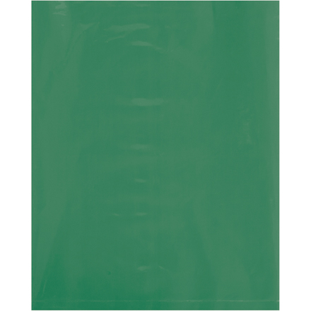 12 x 15" - 2 Mil Green Flat Poly Bags (100 Pack)