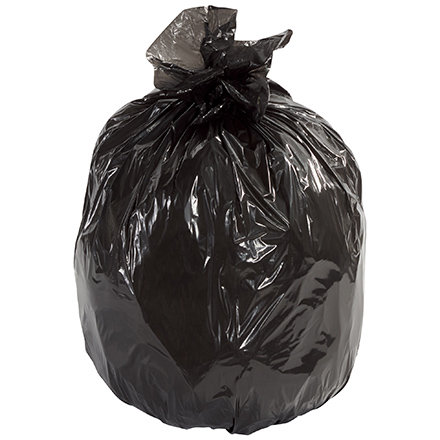 Second Chance Trash Liners - Black, 6 Bushel, 1.1 Mil., Flat Pack