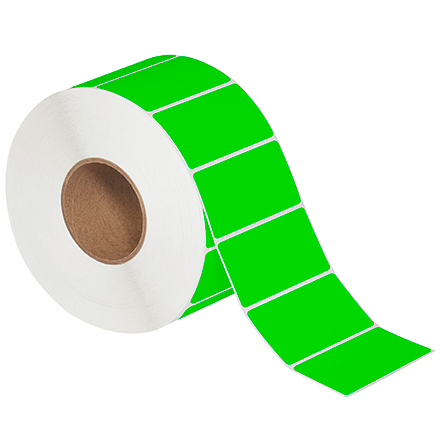 4 x 2" Fluorescent Green Thermal Transfer Labels